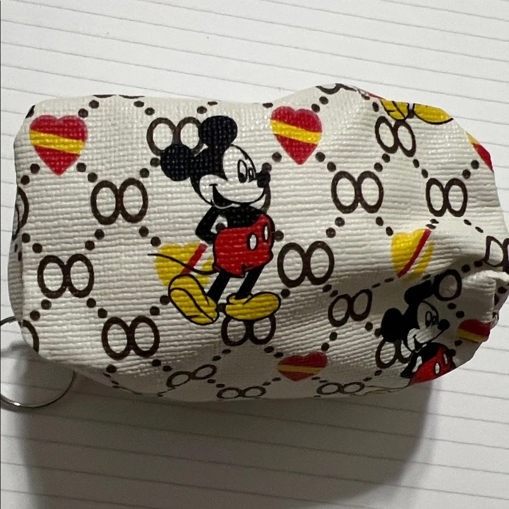 Mickey Mouse Patterned Pouch wallet change purse with key ring